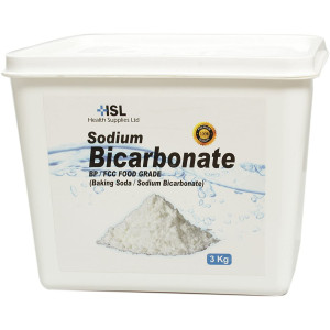 HSL SODIUM BICARBONATE/Bicarbonate of soda | bp/FCC food grade/Premium Quality | Bath, Baking, Cleaning 3 kg 