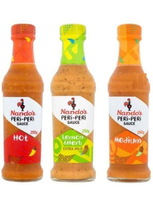 Nando's Peri-Peri Sauce Selection Medium, Lemon & Herb, Hot 125g each