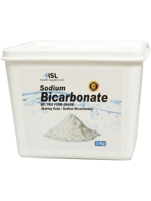 HSL SODIUM BICARBONATE/Bicarbonate of soda | bp/FCC food grade/Premium Quality | Bath, Baking, Cleaning 3 kg 