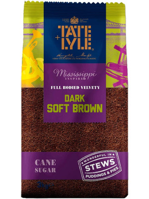 Tate & Lyle Dark Soft Brown Sugar 3kg Bag Cane Sugar Wonderful in Stews, Puddings and Pies - single pack