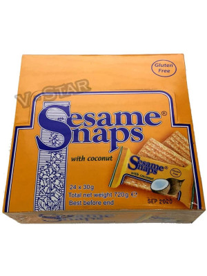 SESAME SNAPS with Coconut - Box of 24 x 30g