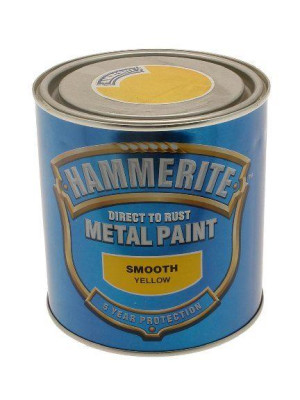 Hammerite 5084874 Metal Paint: Smooth Yellow 250ml