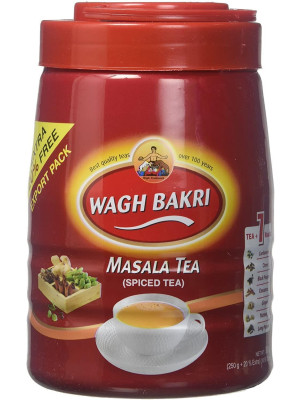 Wagh Bakri Masala (Spiced) Leaf Tea 250g Jar - Loose Leaf Tea - single pack
