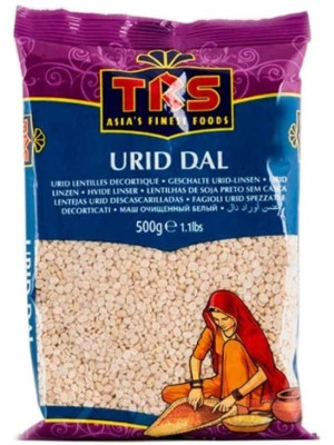 TRS Urid Dal | Perfect for Dals and Soups | Split & Skinned Urid Beans | Crisp Pancakes, Poppadums & Dosas | Vegan | Gluten Free (GF) | 500G Bag ( PACK OF 2 )