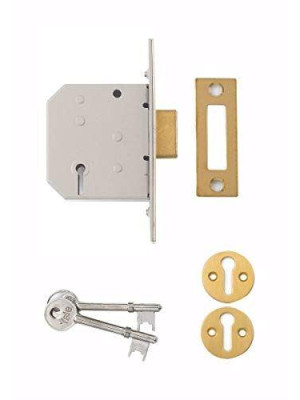 Yale Locks P-M322-PB-65 3 Lever Deadlock 65mm Lock case – Polished Brass Finish