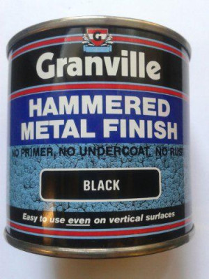 Black Brush On Metal Paint Hammered Finish 250ml