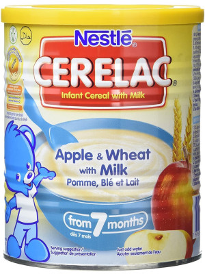 SMA Nutrition, Nestle Cerelac Apple And Wheat with Milk Infant Cereal 400 g, 7 months+, Pack of 4
