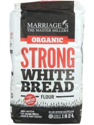Marriages Organic Strong White Bread Flour 1 kg (Pack of 6)